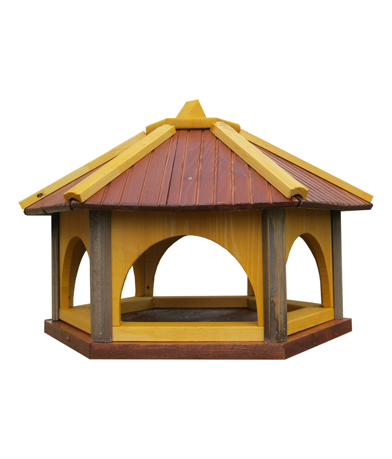 MKSTOR Drevené kŕmitko pre vtáky 60x47x42cm, vtáčia búdka, braz