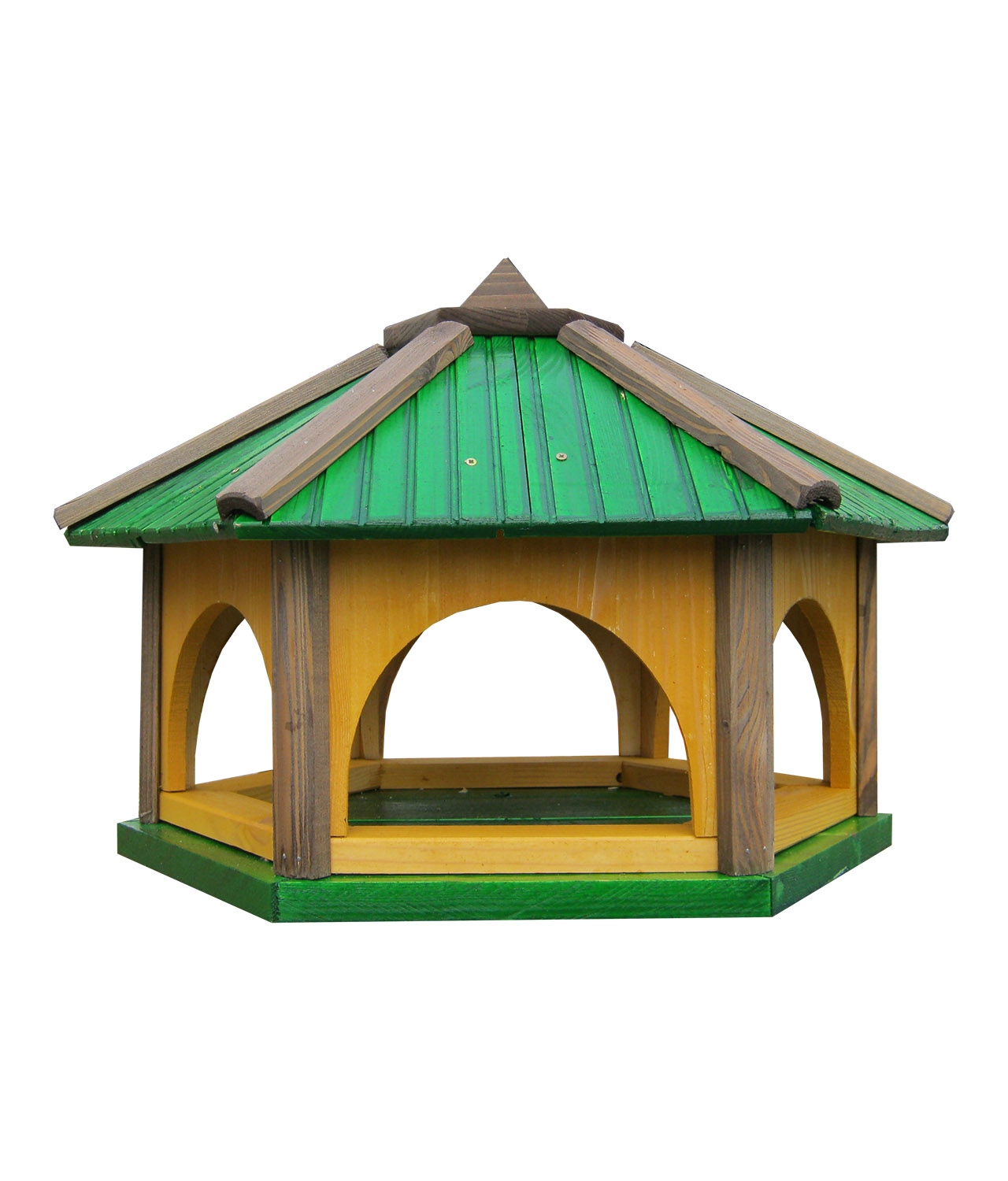 MKSTOR Drevené kŕmitko pre vtáky 60x47x42cm, vtáčia búdka, zelená