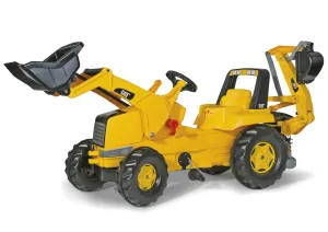 Rolly Toys Šľapací traktor CAT, čelný nakladač, zadná radlica, od 3 do 8 rokov, žltý