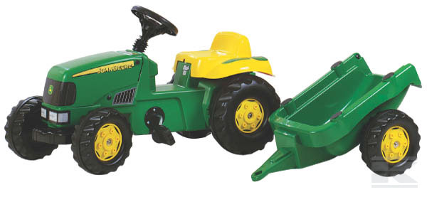 Rolly Toys Šľapací traktor John Deere RollyKid, vlečka