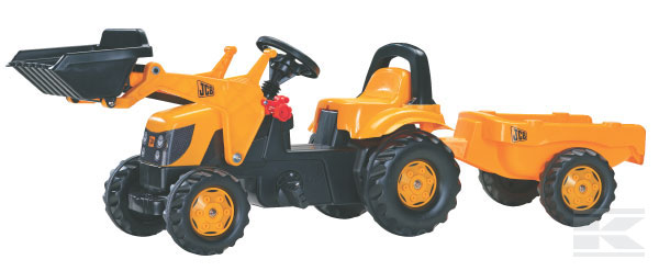 Rolly Toys Šľapací traktor JCB + čelný nakladač + vlečka
