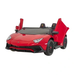 JOKO Veľké Elektrické Autíčko Lamborghini Aventador SV, kožené sedadlo, penové kolesá, nosnosť 100kg, 2x200W, 24V, červené