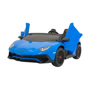 JOKO Veľké Elektrické Autíčko Lamborghini Aventador SV, kožené sedadlo, penové kolesá, nosnosť 100kg, 2x200W, 24V, modré