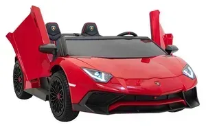 JOKO Elektrické Autíčko Lamborghini Aventador SV Strong 200W 24V, Bezkomutátorový motor, Nafukovacie kolesá, Dvojmiestne kožené sedadlo, nosnosť 100kg, rýchlosť 13,8 km/h, červené
