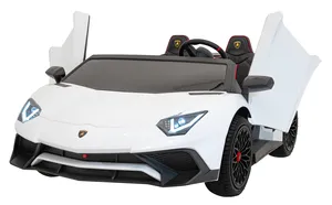 JOKO Elektrické Autíčko Lamborghini Aventador SV Strong 200W 24V, Bezkomutátorový motor, Nafukovacie kolesá, Dvojmiestne kožené sedadlo, nosnosť 100kg, rýchlosť 13,8 km/h, biele