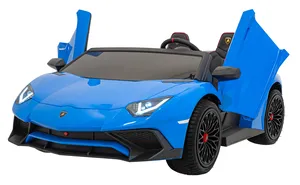JOKO Elektrické Autíčko Lamborghini Aventador SV Strong 200W 24V, Bezkomutátorový motor, Nafukovacie kolesá, Dvojmiestne kožené sedadlo, nosnosť 100kg, rýchlosť 13,8 km/h, modré