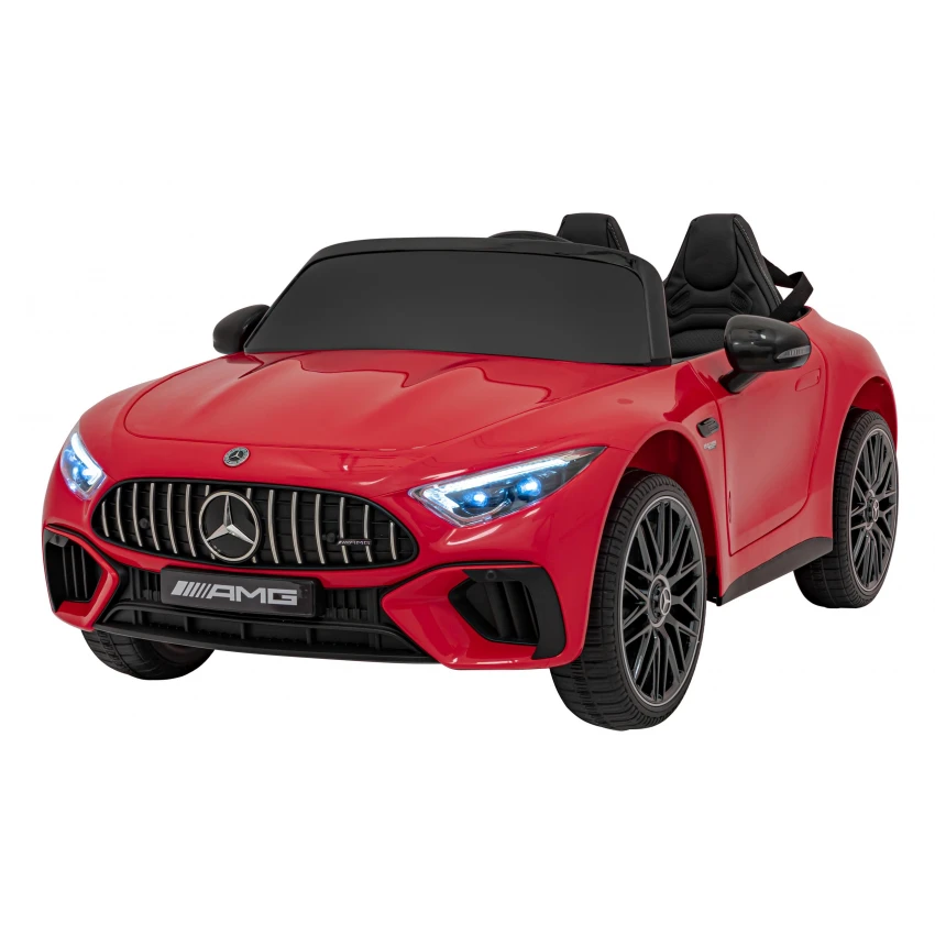 JOKO Elektrické autíčko Mercedes Benz AMG SL63 4x4, penové kolesá, kožené sedadlo, FM rádio, červené