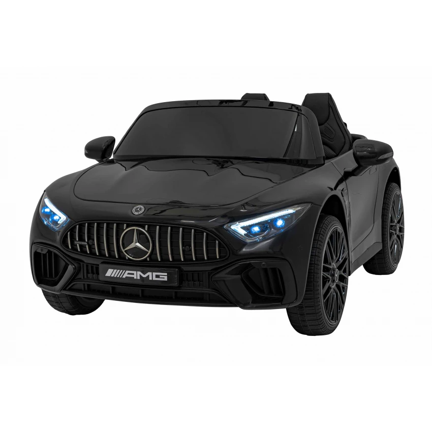 JOKO Elektrické autíčko Mercedes Benz AMG SL63 4x4, penové kolesá, kožené sedadlo, FM rádio, čierne