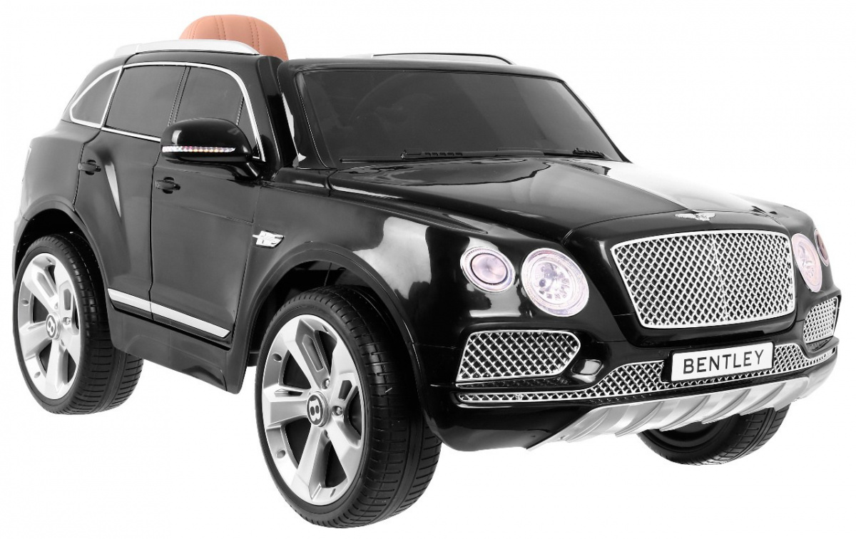 JOKO Elektrické autíčko Bentley Bentayga, penové kolesá, kožené sedadlo, FM rádio, čierne