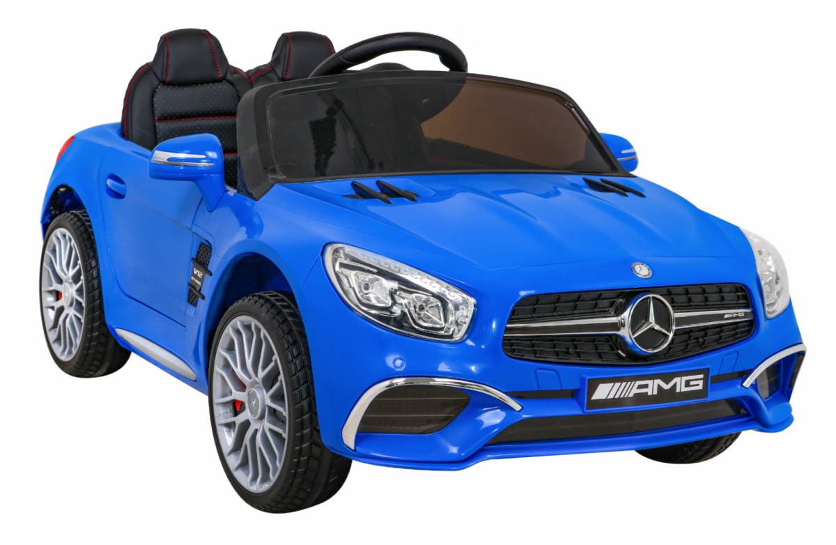 JOKO Elektrické autíčko Mercedes Benz AMG SL65 S, Efekt Hojdania, penové kolesá, kožené sedadlo, modré