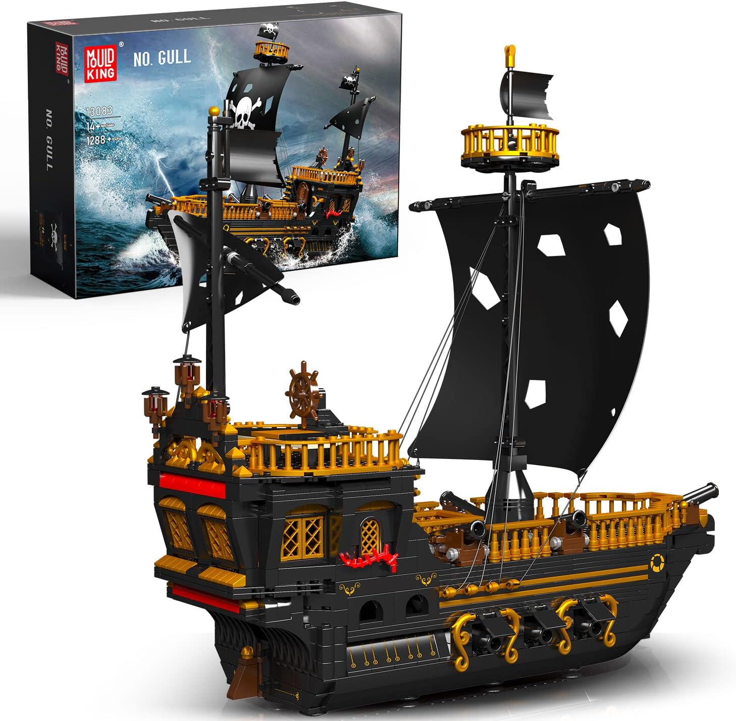 Mould King Technická Stavebnica Pirátska Loď s Podpalubím 1288ks