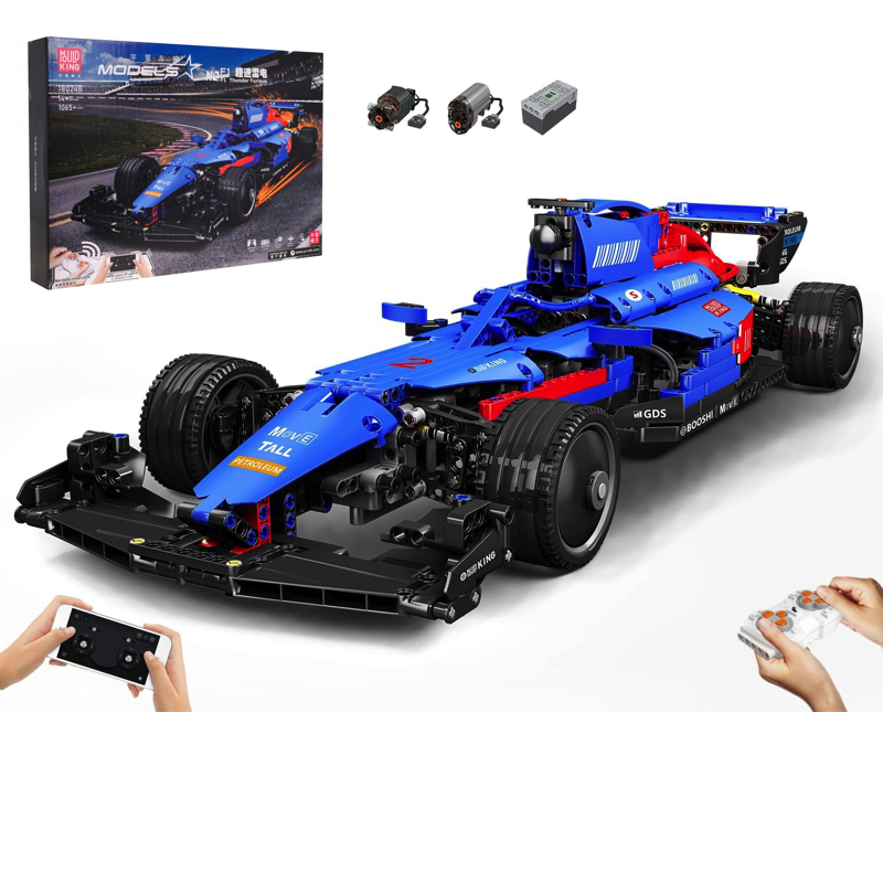 Mould King RC Technická Stavebnica Formula Bolid F1 1065ks na diaľkové ovládanie Dual Mode Control, modrá