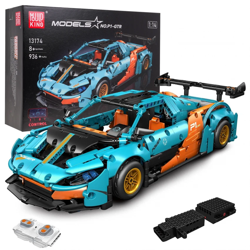 Mould King RC Technická stavebnica Športové Auto P1-GTR 936ks 1:14 na diaľkové ovládanie, Dual Mode Control