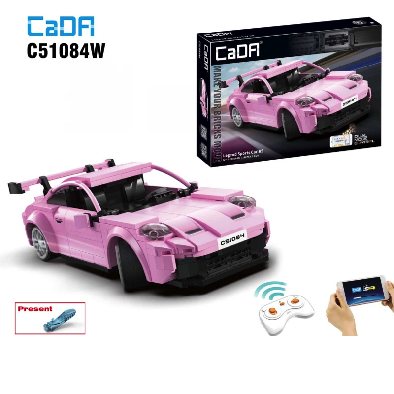 CaDa TECHNIC – EE RC Technická stavebnica RC Auto Legend RS Car 280ks na diaľkové ovládanie, ružové