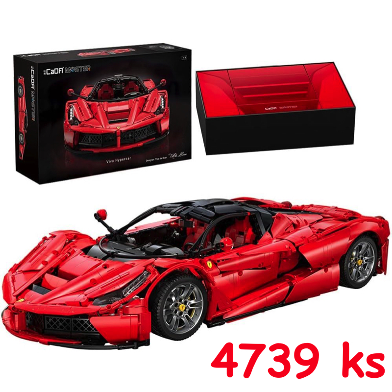 CaDa TECHNIC – EE Technická Stavebnica Športové Auto Viva Hypercar 4739ks, červené