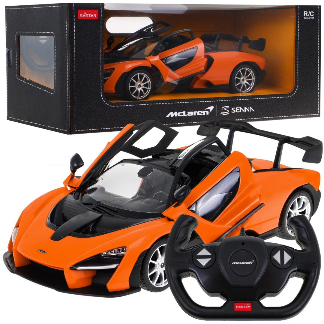 RASTAR RC Auto McLaren Senna 1:14 na diaľkové ovládanie + LED svetlá, oranžové