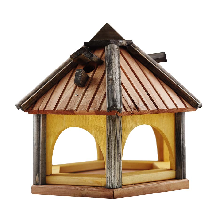 MKSTOR Drevené kŕmitko pre vtáky 45x40x37cm, vtáčia búdka, TIK, samotná búdka