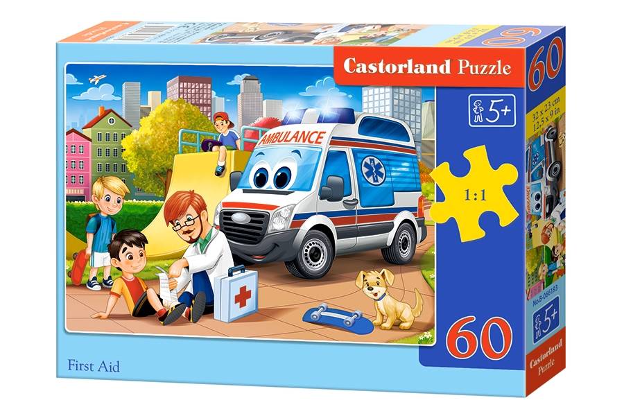 Castorland, Detské Puzzle Prvá pomoc, 60 ks