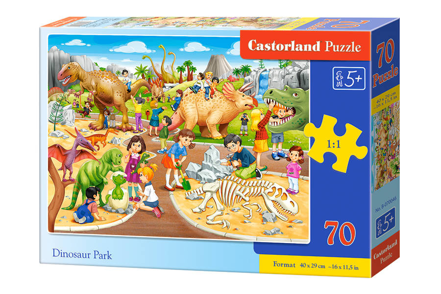 Castorland, Detské Puzzle Park Dinosaurov, 70 ks