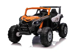 JOKO Elektrické autíčko BUGGY UTV X3 Off-Road 24V 4x200W, Dvojmiestne kožené sedadlo, nosnosť 90kg, penové kolesá, oranžové