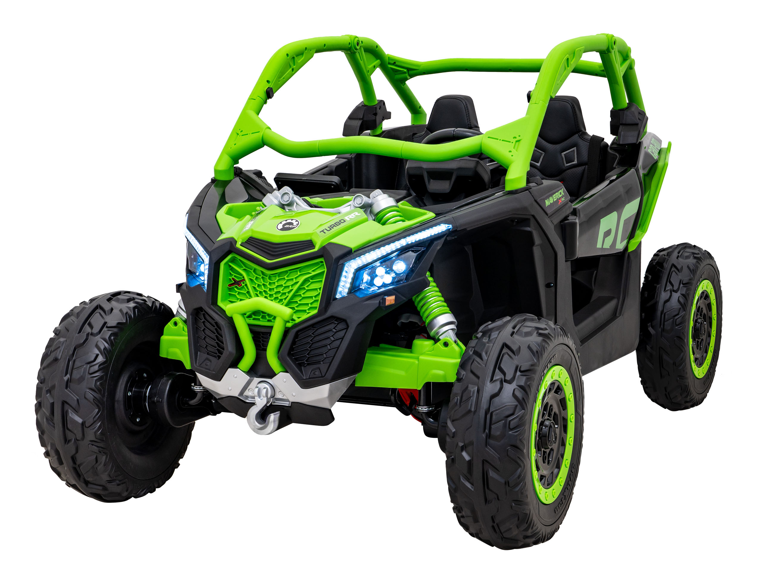 JOKO Elektrické Autíčko Buggy Maverick Turbo RR 4x200W, Dvojmiestne Kožené sedadlo, Nosnosť 50kg, FM Rádio, Penové kolesá, MP3, USB, zelené