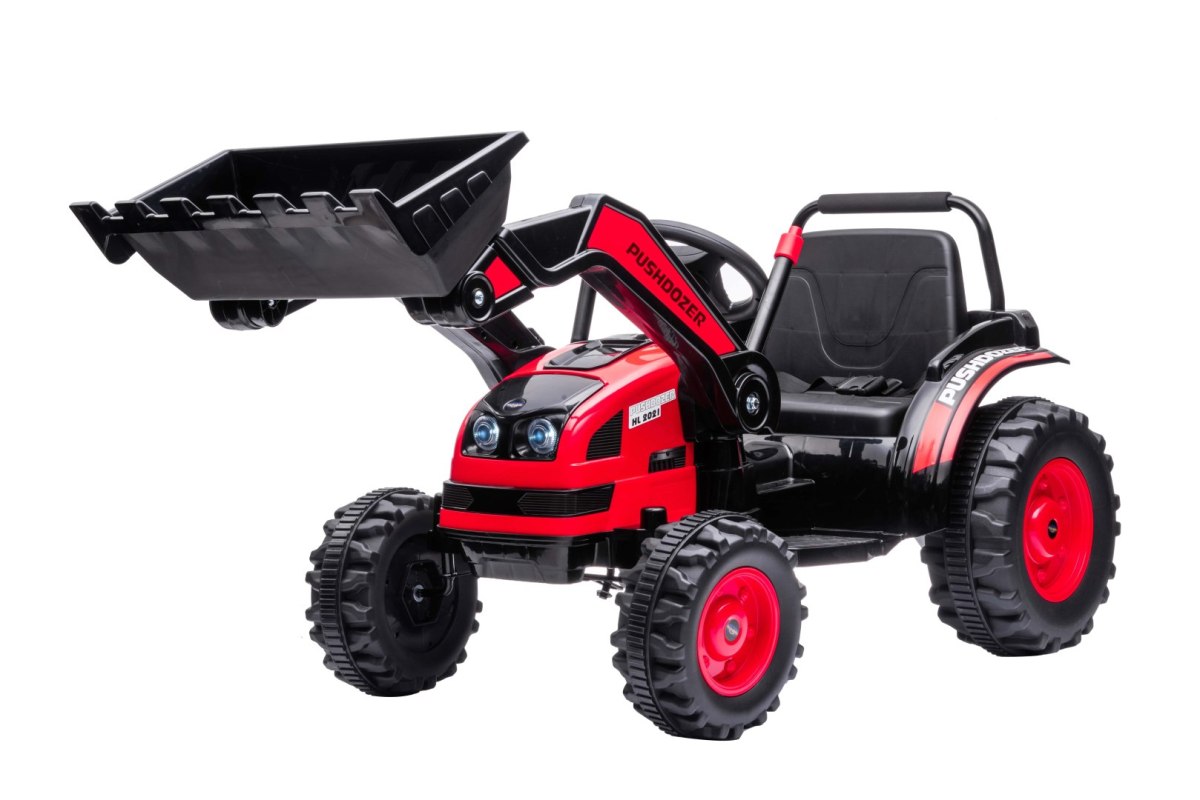 JOKO Elektrický Traktor Pushdozer s Predným Nakladačom, červený