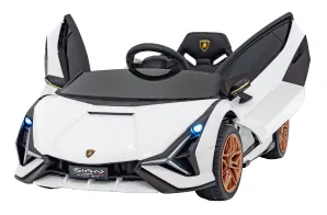 JOKO Elektrické Autíčko Lamborghini Sian 4x4, penové kolesá, kožené sedadlo, biele