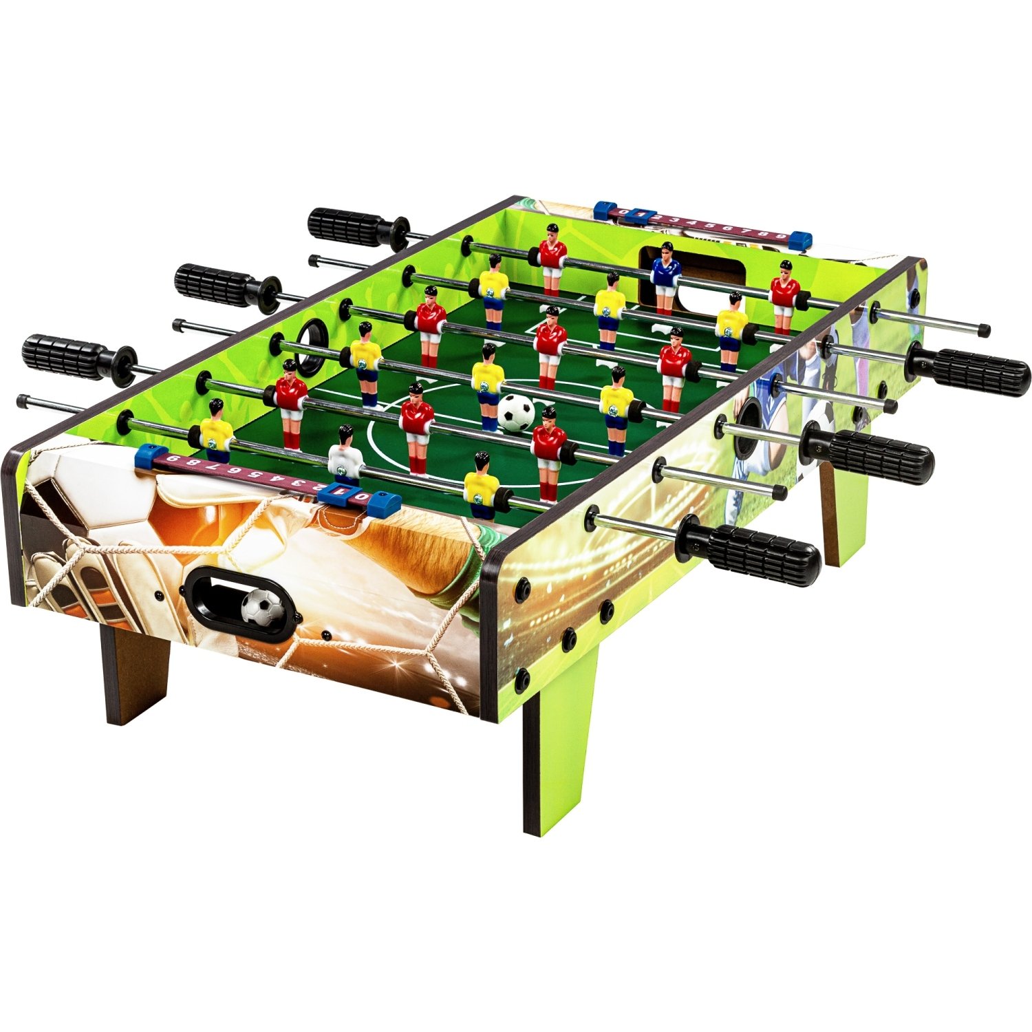 GAMES PLANET Drevený Stolný futbal 70x37x25 cm, zelený
