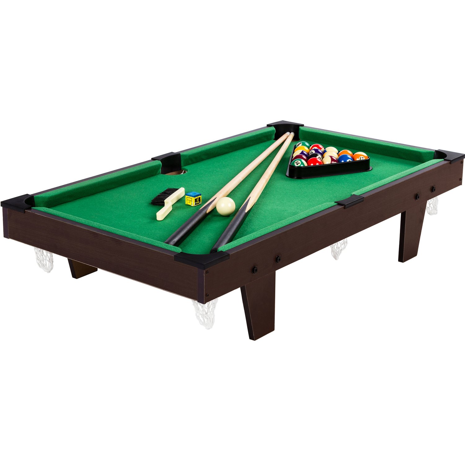 GAMES PLANET Biliardový stôl POOLER 92x51x21cm s príslušenstvom, tmavo hnedý