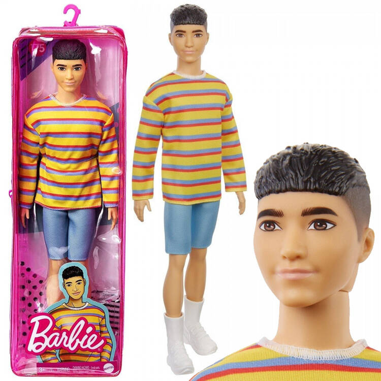 Mattel Barbie Model Ken 175 - Prúžkované tričko a kraťasy