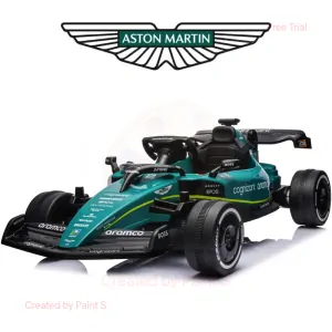 JOKO Elektrické Autíčko Formula 1 Aston Martin Cognizant Aramco 4x4, 24V, Penové kolesá, kožené sedadlo, zelená