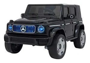 JOKO Elektrické Autíčko Mercedes Benz EQG 4x4, penové kolesá, kožené sedadlo, Prídavné LED svetlá, čierne