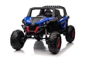 JOKO Elektrické autíčko Buggy UTV-MX 2000N 4x75W s LED Svetlom nad Sedadlom, Dvojmiestne kožené sedadlo, penové kolesá, nosnosť 50 kg, modré