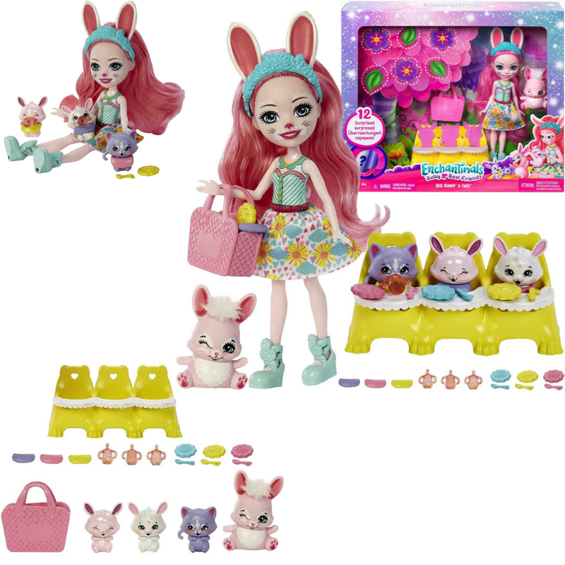 Mattel Enchantimals Bábika Baby Best Friends a miminka Zajačiky Bree Bunny & Twist Bunny Zajačik
