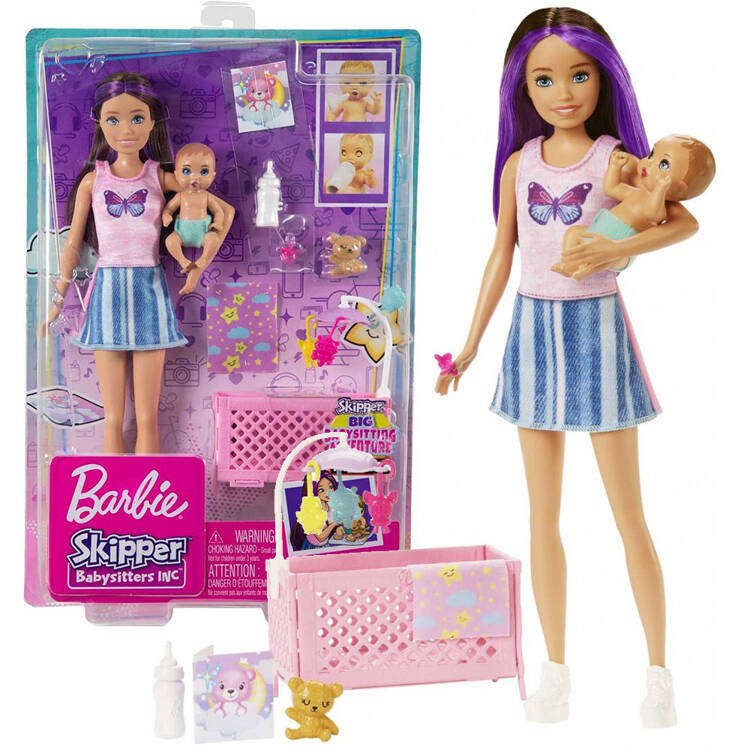 MATTEL Bábika BARBIE Opatrovateľka Herný SET Postieľka s Bábätkom