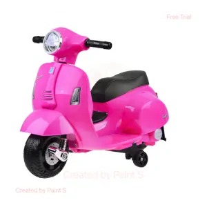 JOKO Elektrická motorka pre deti, skúter Vespa, ružová