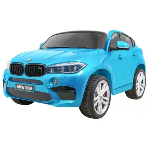 JOKO Elektrické autíčko BMW X6M XXL 2x120W, LAKOVANÉ, Dvojmiestne, penové kolesá, kožené sedadlo, USB, nosnosť 50kg, modré