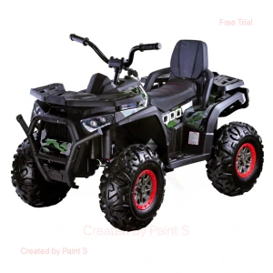 JOKO Elektrická štvorkolka s diaľkovým ovládaním 4x4 ATV Desert, penové kolesá, kožené sedadlo, maskáčová