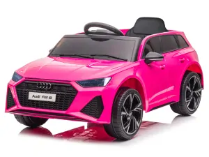 JOKO Elektrické autíčko AUDI RS 6, penové kolesá, kožené sedadlo, USB a MP3 vstup, ružové