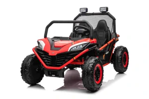 JOKO Elektrické autíčko Buggy FASTER 2x150W, DVOJMIESTNE kožené sedadlo, nosnosť 60kg, penové kolesá, FM rádio, červené