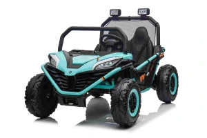 JOKO Elektrické autíčko Buggy FASTER 2x150W, DVOJMIESTNE kožené sedadlo, nosnosť 60kg, penové kolesá, FM rádio, zelené