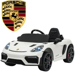 JOKO Elektrické autíčko Porsche Spyder RS 718, Displej MP4, Kožené sedadlo, penové kolesá, FM rádio, biele