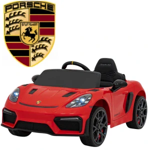 JOKO Elektrické autíčko Porsche Spyder RS 718, Displej MP4, Kožené sedadlo, penové kolesá, FM rádio, červené