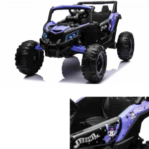 JOKO Elektrické autíčko Buggy ATV Defend 4x4 KUROMI License, penové kolesá, kožené sedadlo, fialové