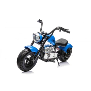 JOKO Elektrická Motorka Chopper Warrior 350W, 36V, nosnosť 80kg, Nafukovacie kolesá, kožené sedadlo, modrá