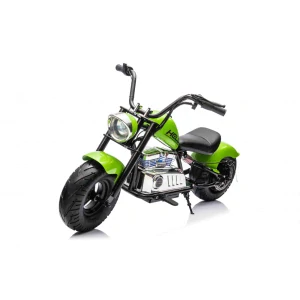 JOKO Elektrická Motorka Chopper Warrior 350W, 36V, nosnosť 80kg, Nafukovacie kolesá, kožené sedadlo, zelená