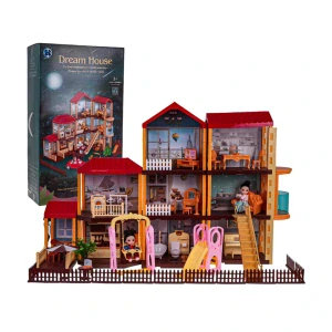 JOKO Veľký Domček pre bábiky 251ks so Svetlom a Výťahom, Ihriskom + Auto + bábiky