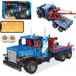 Mould King RC Technická Stavebnica Kamión Ťažký ťahač 1064ks na diaľkové ovládanie, modrý