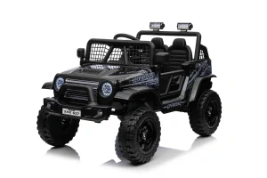 JOKO Elektrické autíčko Jeep OFF ROAD 4x4 Sport, Nosnosť 50kg, Kožené sedadlo, penové kolesá, FM rádio, čierne