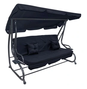 RAMIZ Záhradná hojdačka, polohovateľná, nosnosť 300kg, granátová modrá